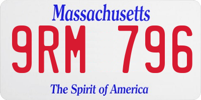 MA license plate 9RM796