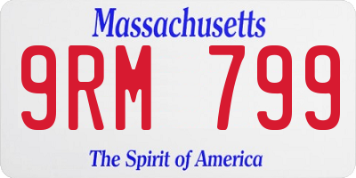 MA license plate 9RM799