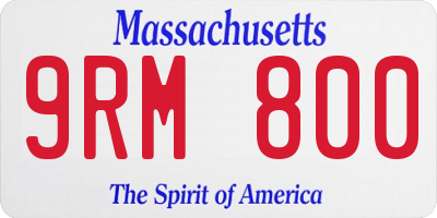 MA license plate 9RM800