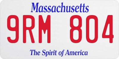 MA license plate 9RM804