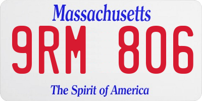 MA license plate 9RM806
