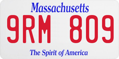 MA license plate 9RM809