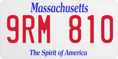 MA license plate 9RM810