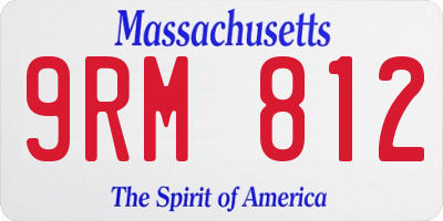 MA license plate 9RM812