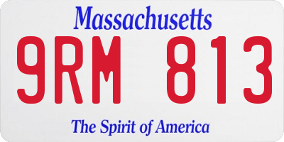 MA license plate 9RM813