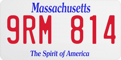 MA license plate 9RM814