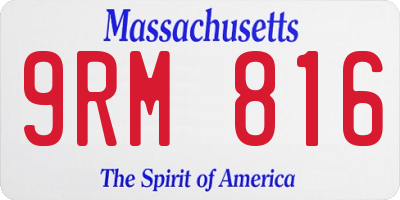 MA license plate 9RM816