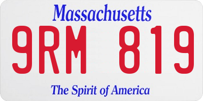 MA license plate 9RM819