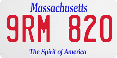 MA license plate 9RM820