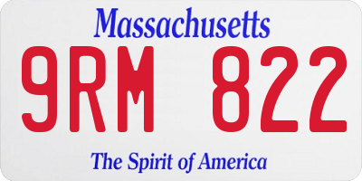MA license plate 9RM822