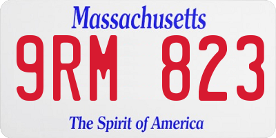 MA license plate 9RM823