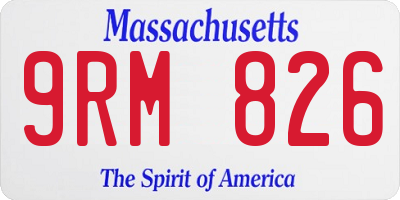 MA license plate 9RM826