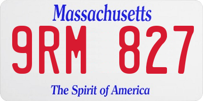 MA license plate 9RM827