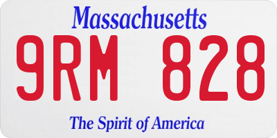 MA license plate 9RM828