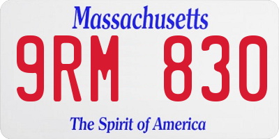 MA license plate 9RM830