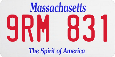 MA license plate 9RM831