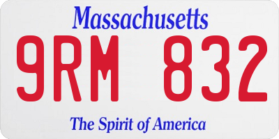 MA license plate 9RM832