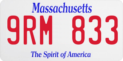 MA license plate 9RM833