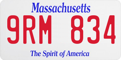 MA license plate 9RM834