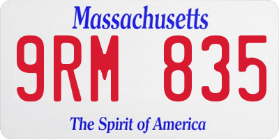 MA license plate 9RM835