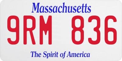 MA license plate 9RM836