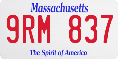 MA license plate 9RM837