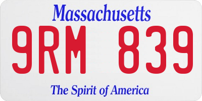 MA license plate 9RM839