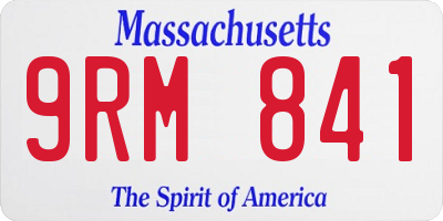 MA license plate 9RM841