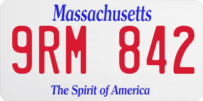 MA license plate 9RM842