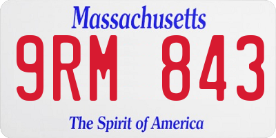 MA license plate 9RM843