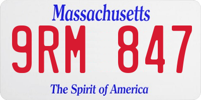 MA license plate 9RM847