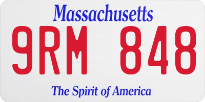 MA license plate 9RM848