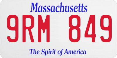 MA license plate 9RM849