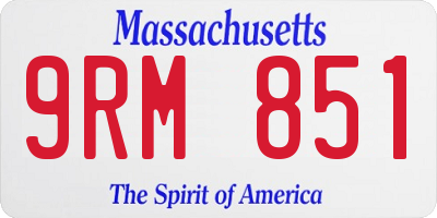 MA license plate 9RM851