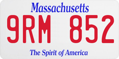 MA license plate 9RM852