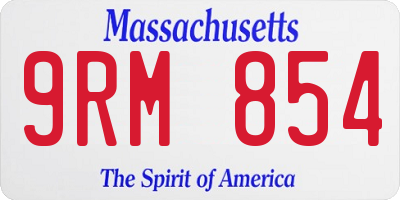 MA license plate 9RM854