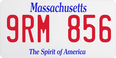 MA license plate 9RM856