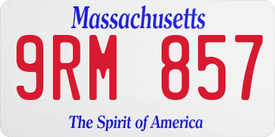 MA license plate 9RM857