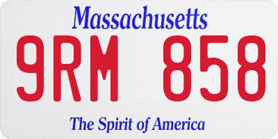 MA license plate 9RM858