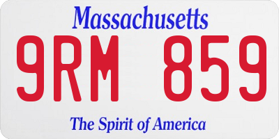 MA license plate 9RM859