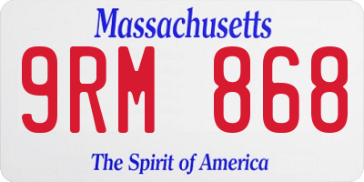 MA license plate 9RM868