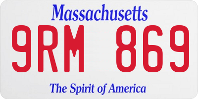 MA license plate 9RM869
