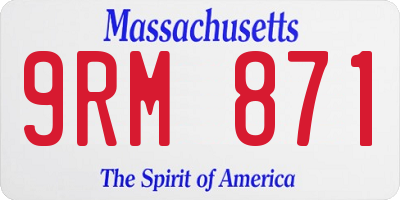 MA license plate 9RM871