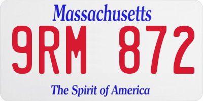 MA license plate 9RM872