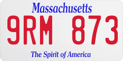 MA license plate 9RM873