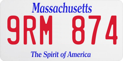 MA license plate 9RM874