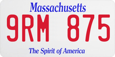 MA license plate 9RM875