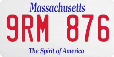 MA license plate 9RM876