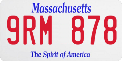 MA license plate 9RM878