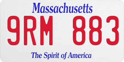 MA license plate 9RM883